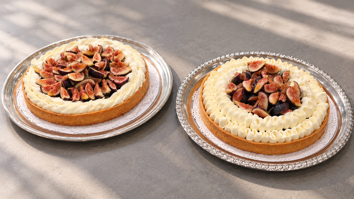 Fig & Honey Tartlets with Fig-Leaf Whipped Ganache